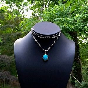 Signed Native American Turquoise Sterling PENDANT